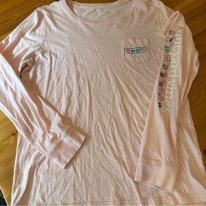 Vineyard Vines Women M Long Sleeve pink shirt Fkags